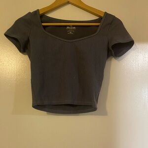 Soft stretch seamless fabric square neck T-shirt